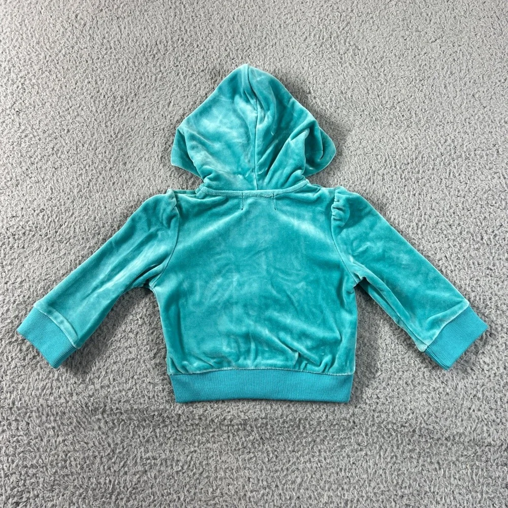 Ralph‎ Lauren Tracksuit Girls 12M Turquoise Velour Hoodie and Pants Set Vintage